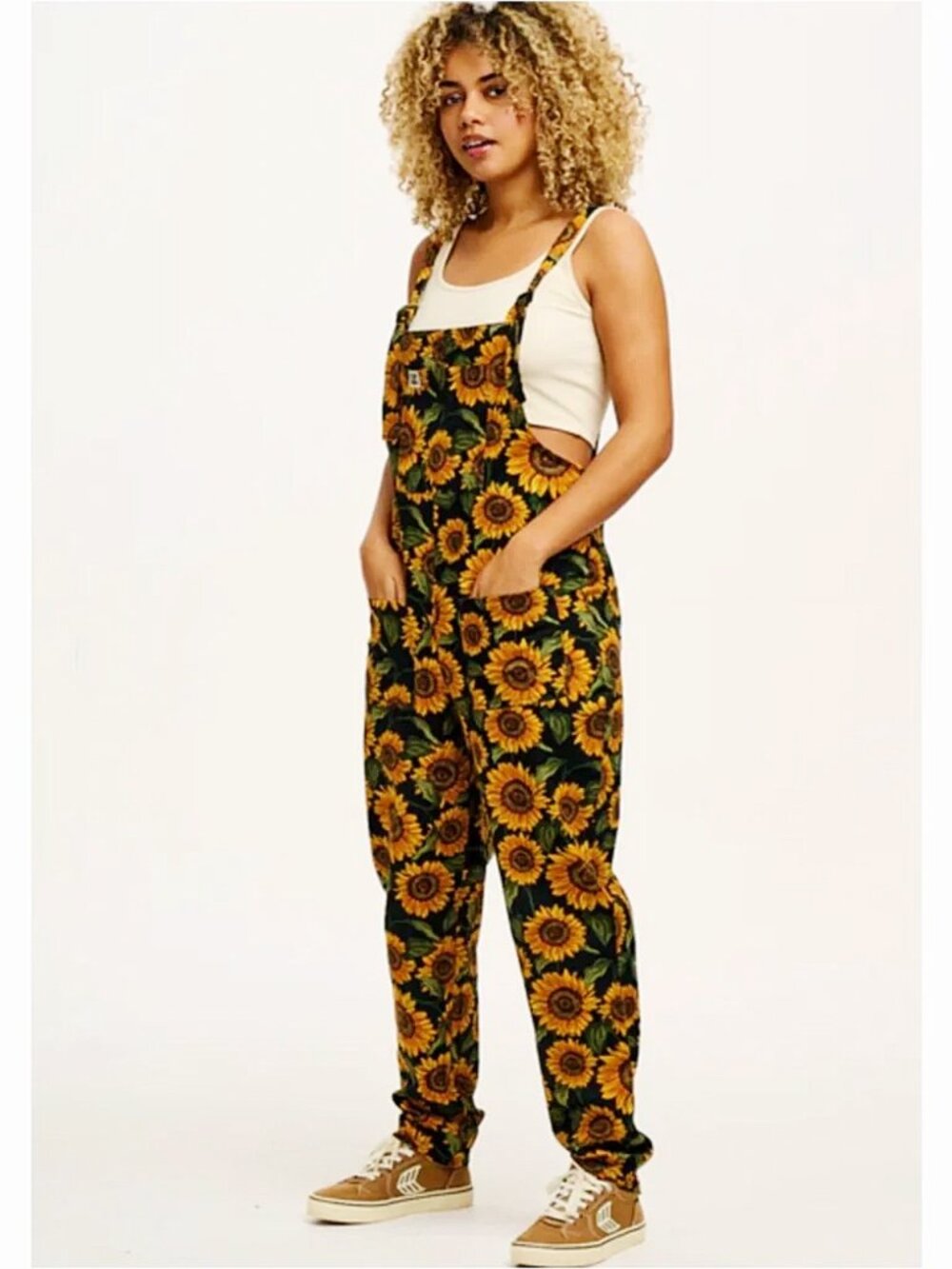 LUCY & YAK | NWOT Original Cotton Dungarees in Sunflower Print, SOLD OUT ONLINE